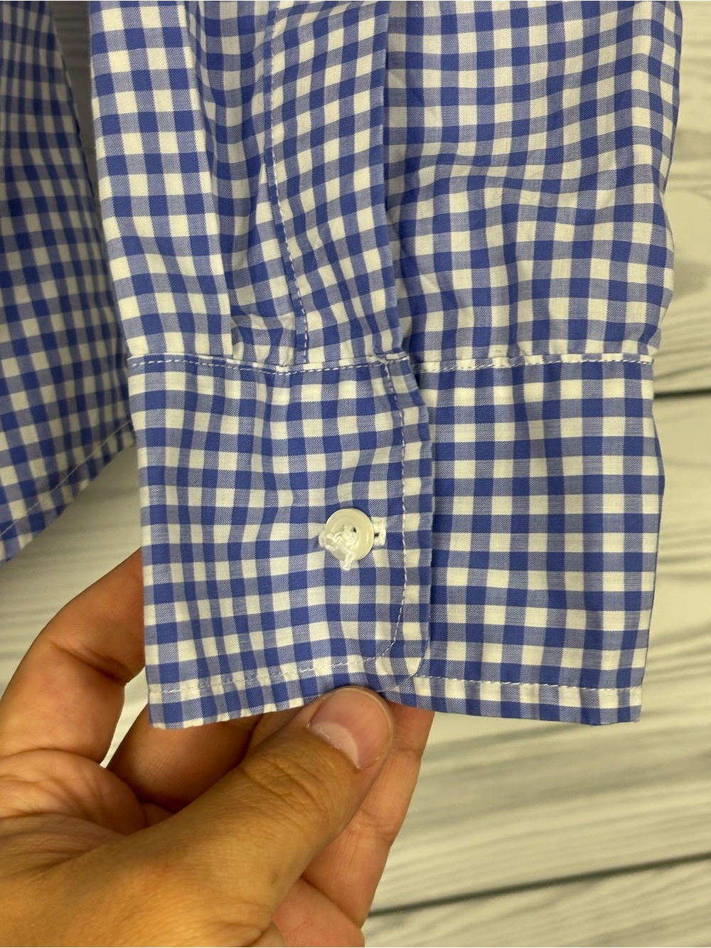 Frank & Eileen blue gingham Barry button down shirt top size large - Picture 7 of 11